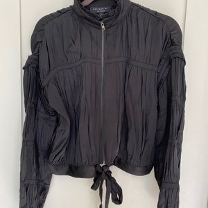 Black Satin Bomber Jacket